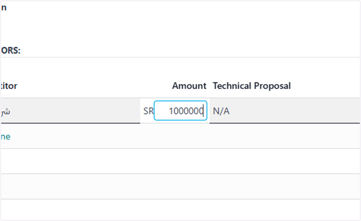 Type competitors amount