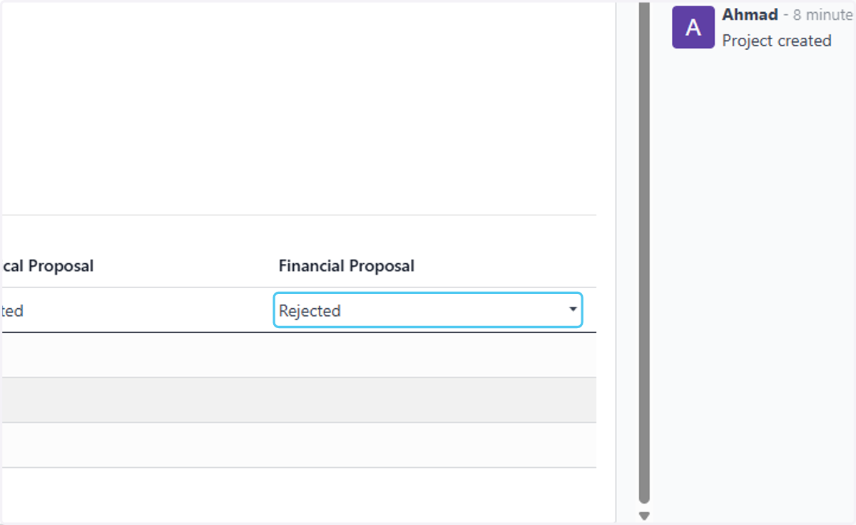 choose the financial proposal statues