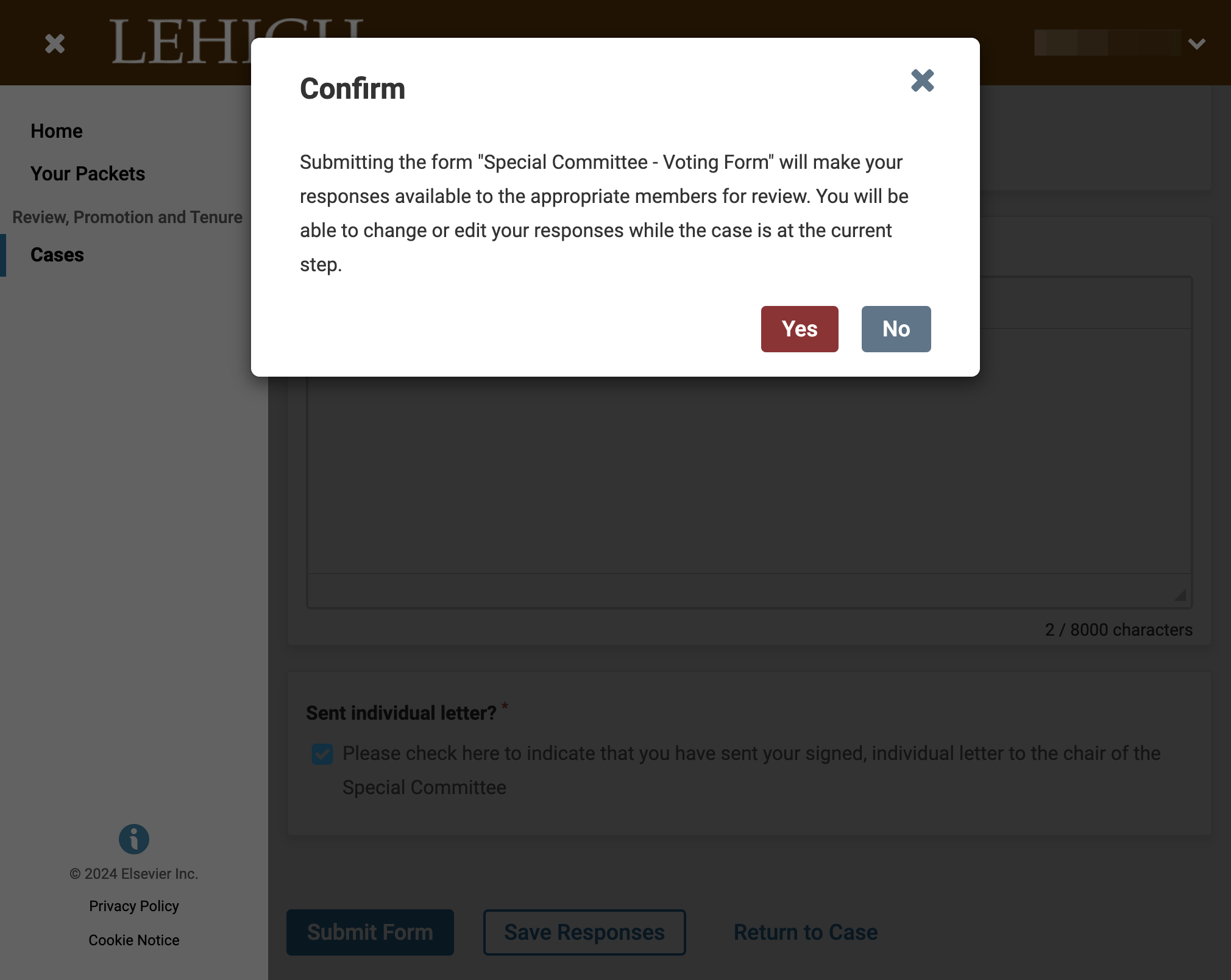 Click on Yes to confirm