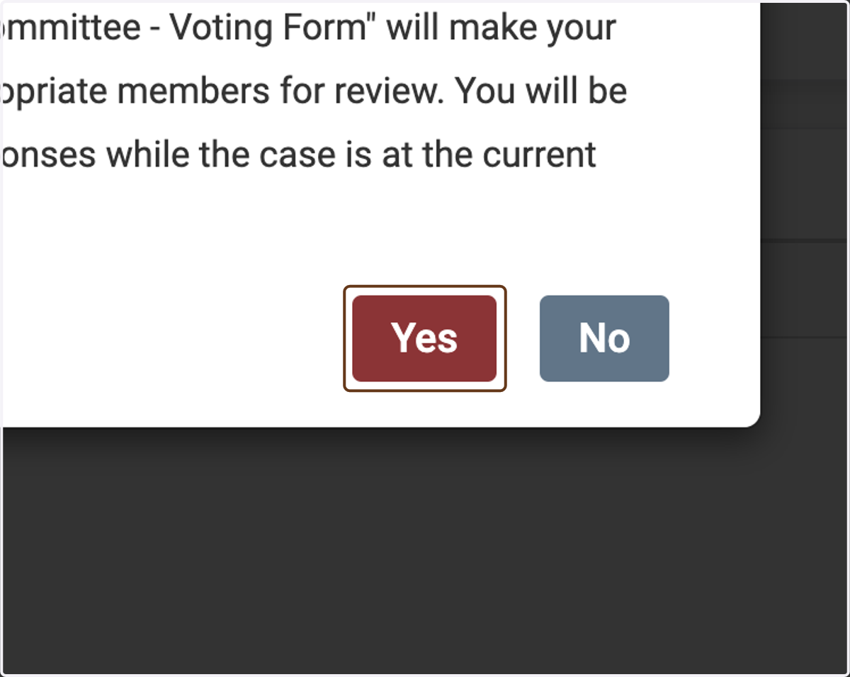 Click on Yes to confirm