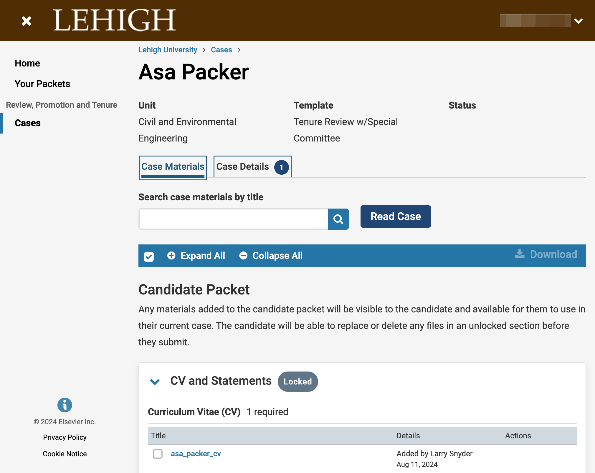 Click on Case Details