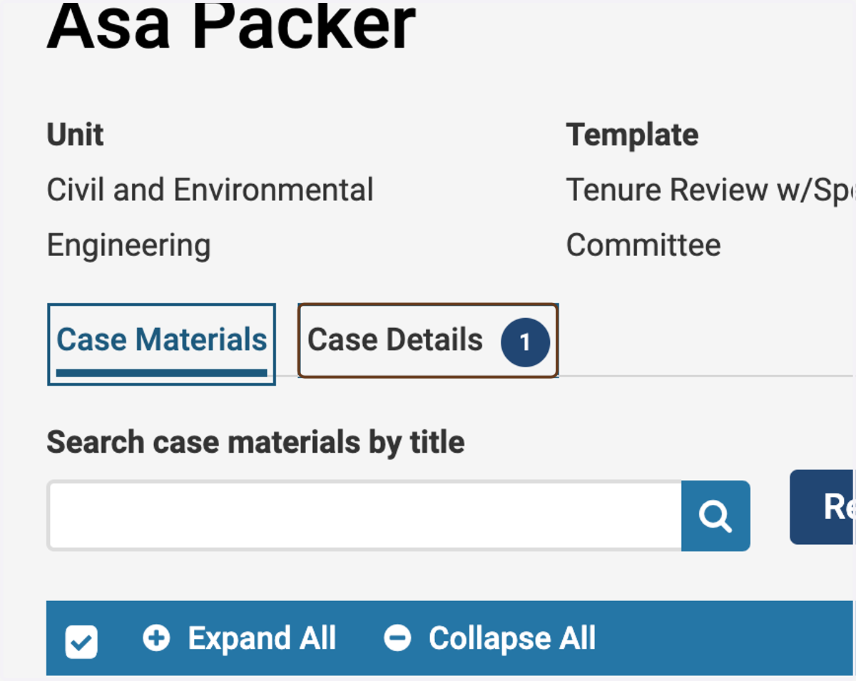 Click on Case Details