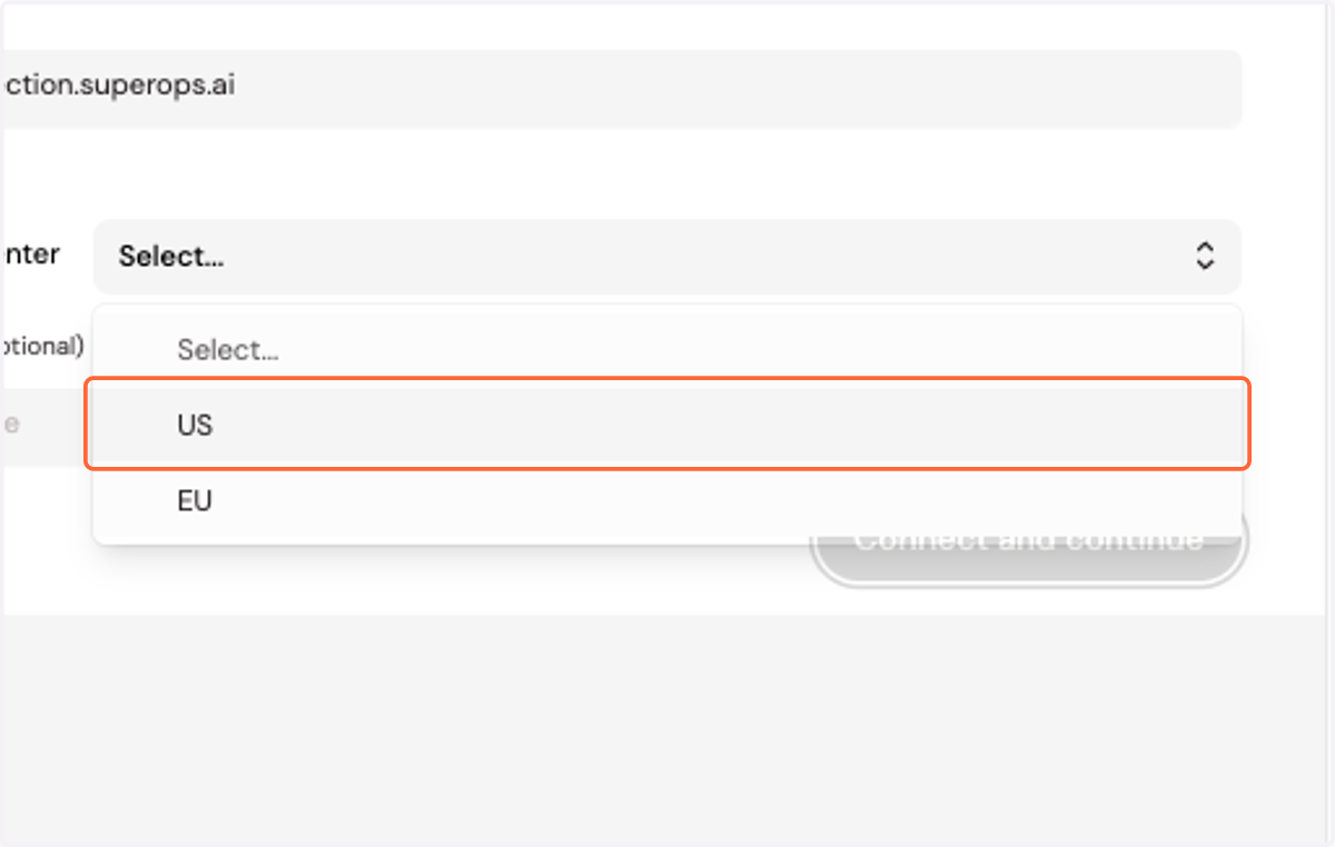 Select your datacenter location