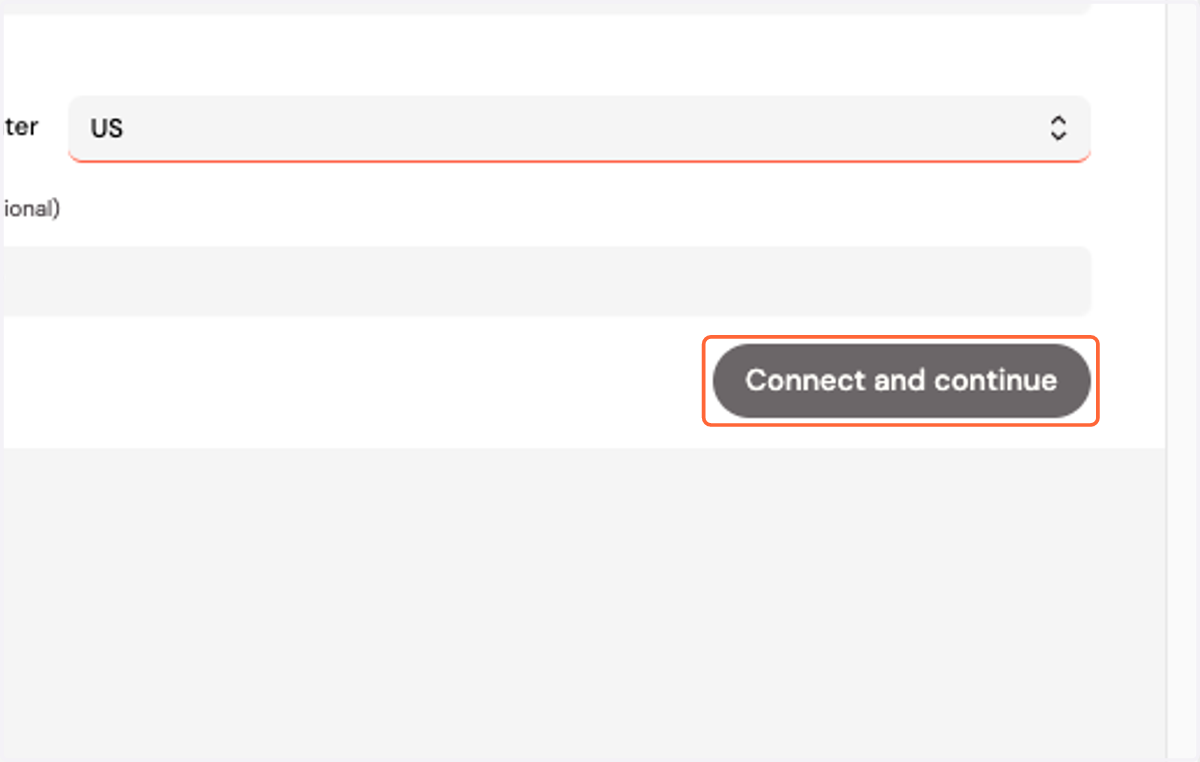 Click on Connect and continue