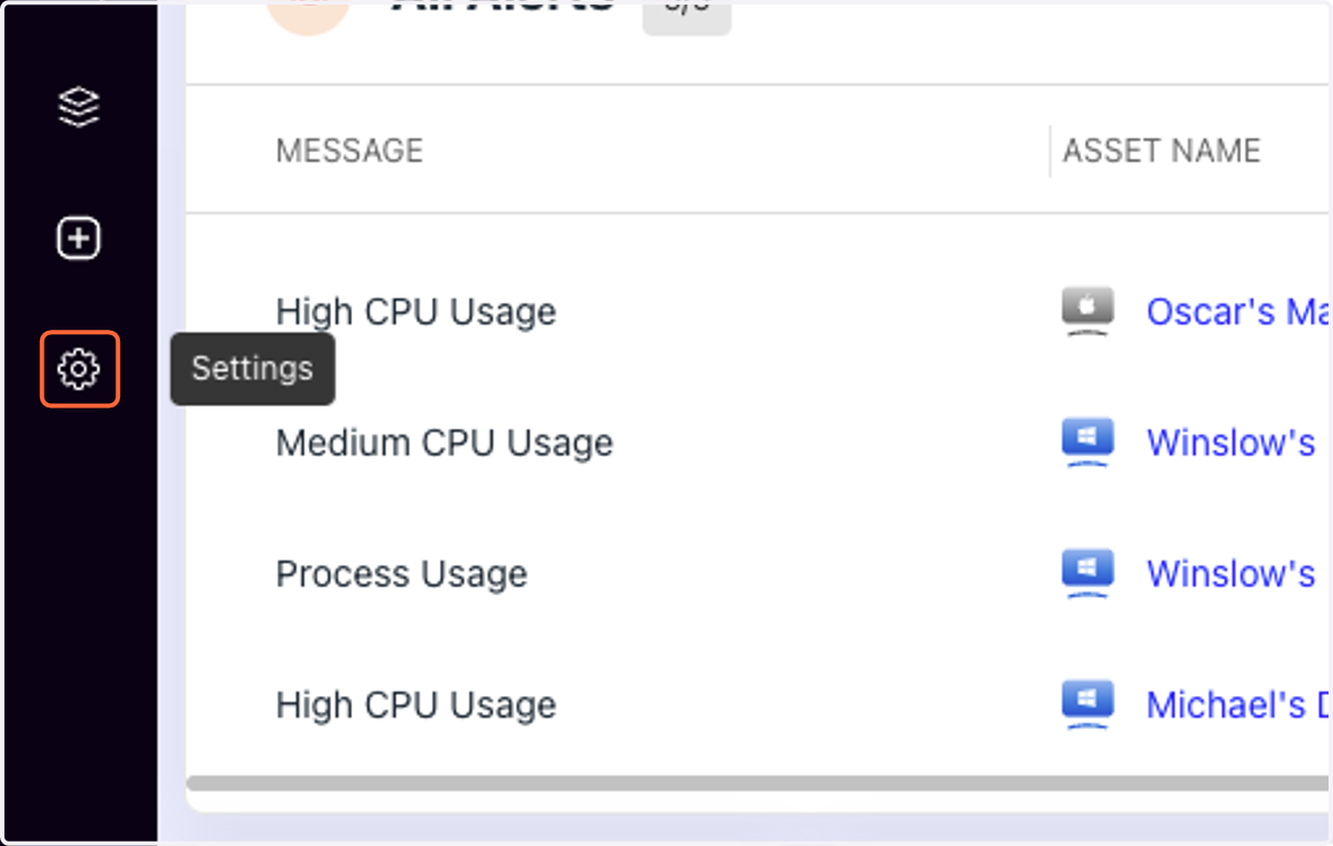 Open Settings by clicking on the gear icon