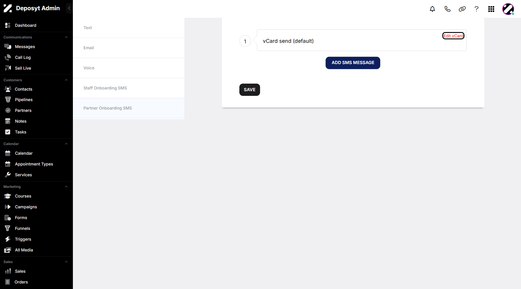 Step 7: To configure your virtual card, click Edit vCard above to proceed.
