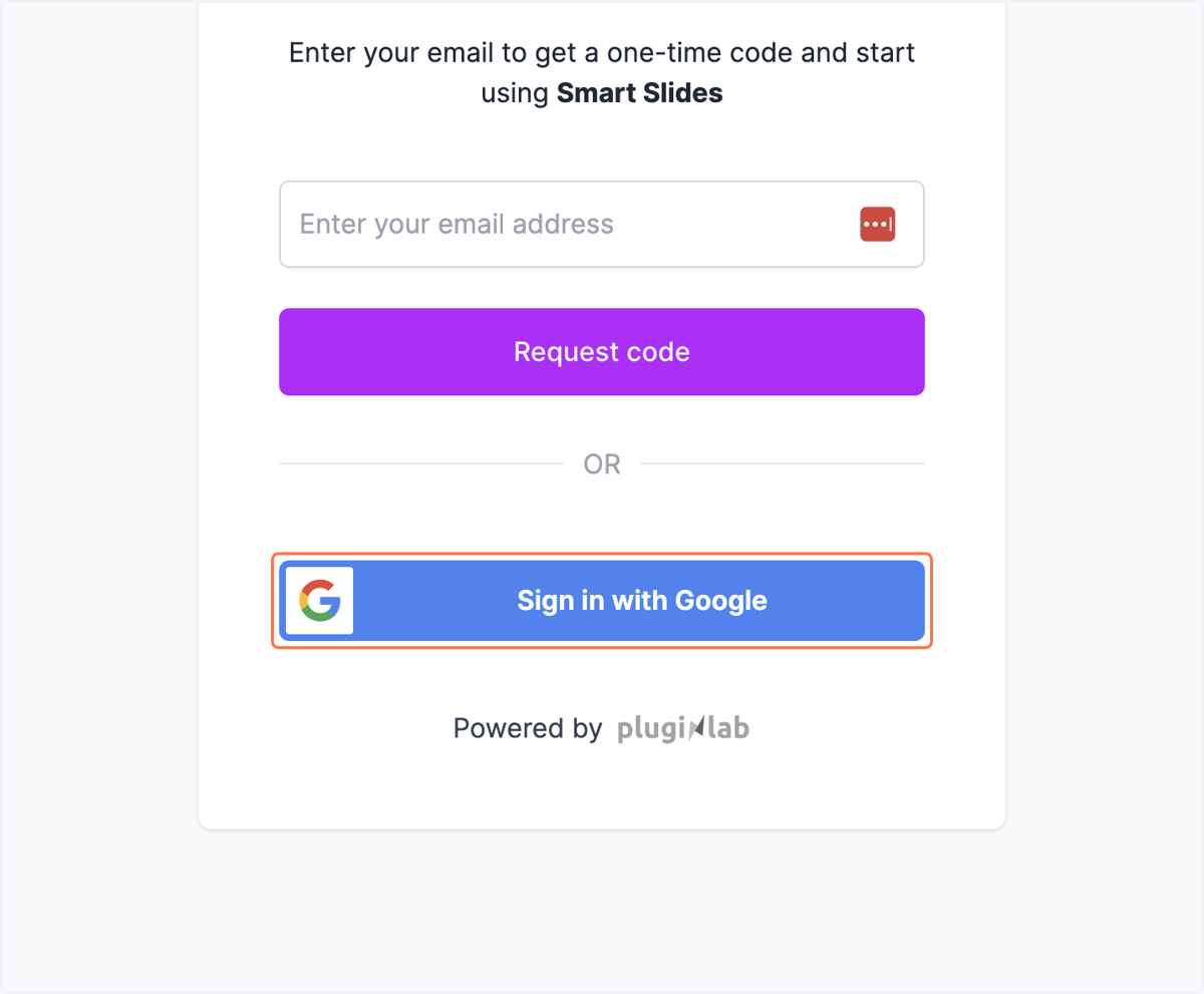 Click on Sign in with Google