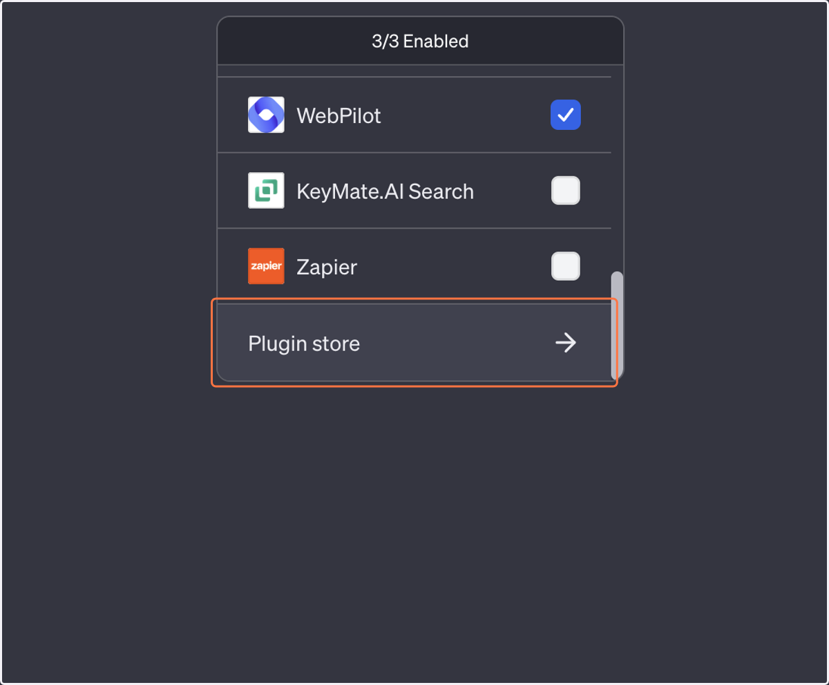 Click on Plugin store