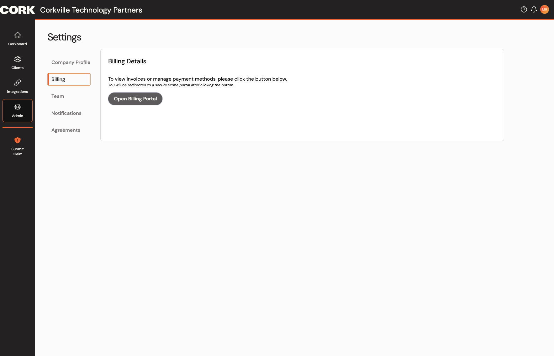 Click on Open Billing Portal