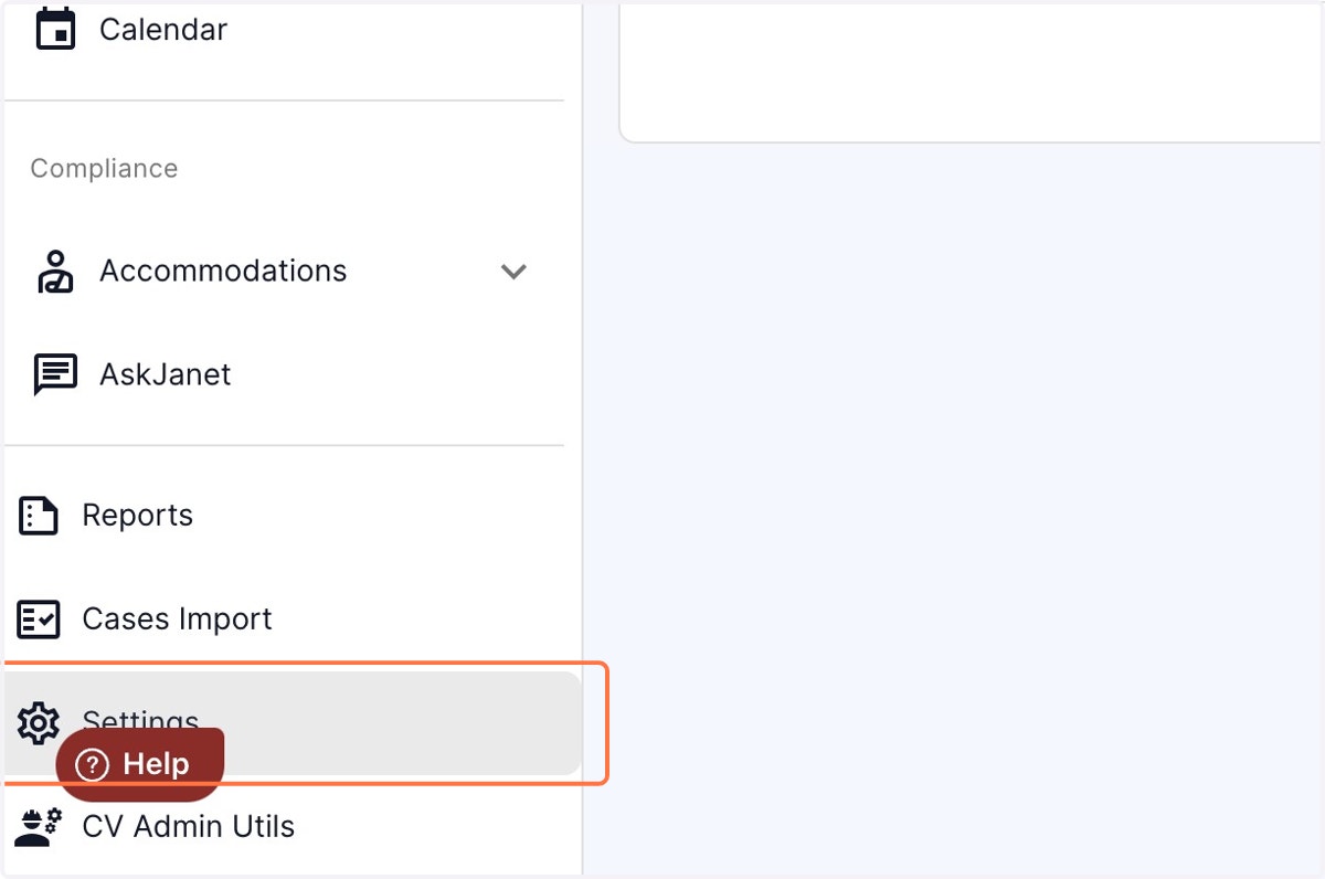 Click on settings in the. left panel