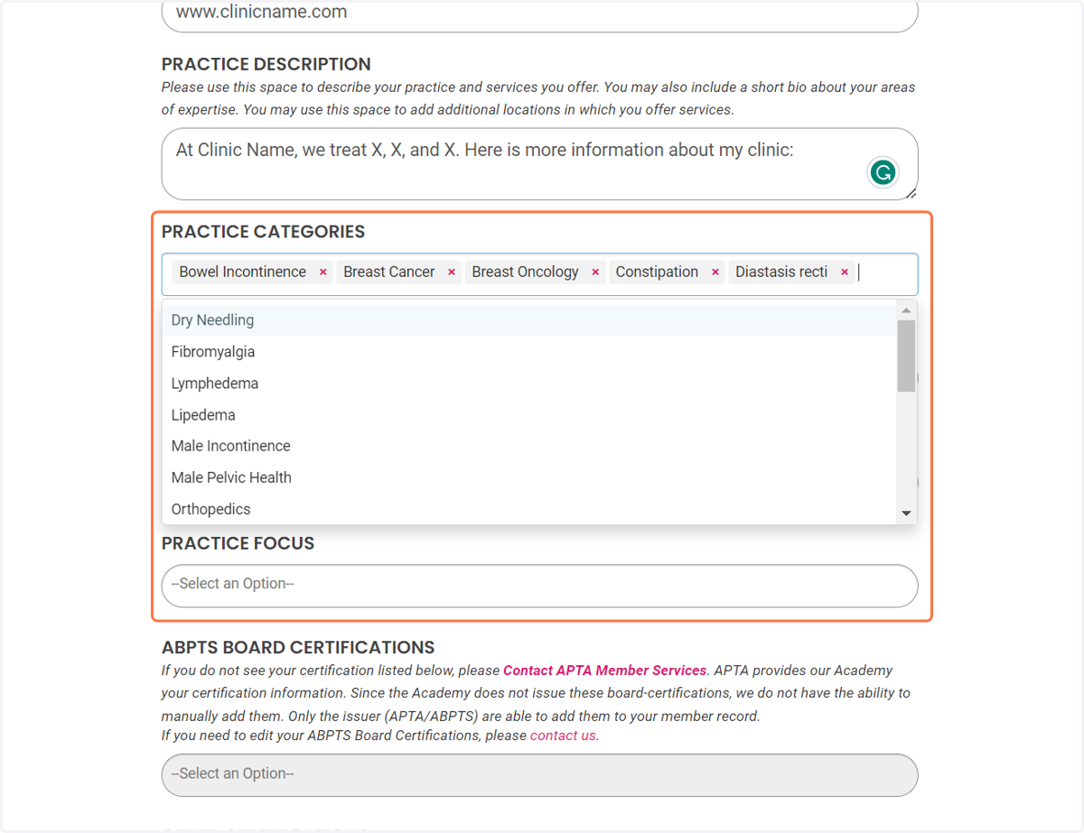 Select all applicable sub-specialties