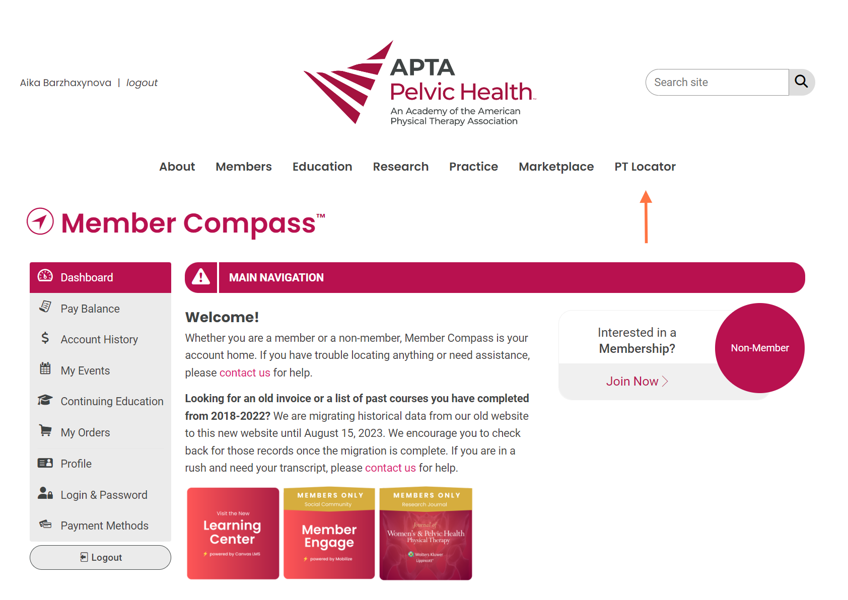 Visit PT Locator at www.aptapelvichealth.org/ptlocator to check your PT Locator profile.
