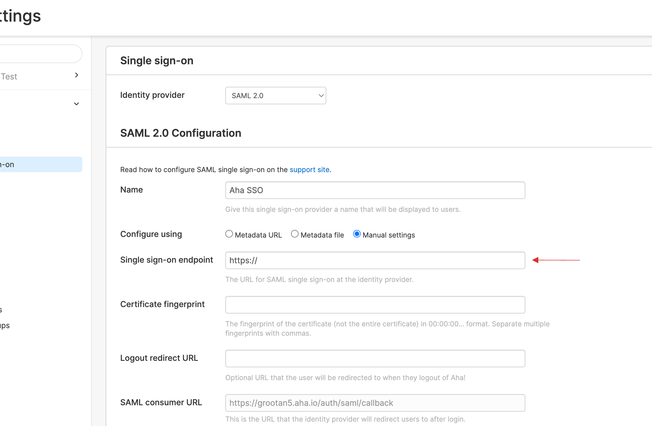 Single sign-on endpoint