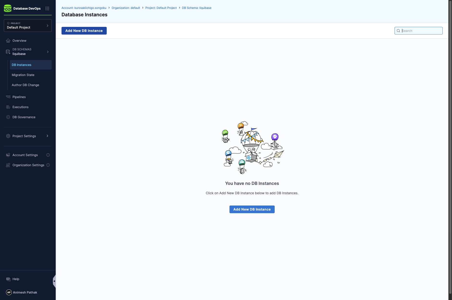 Click on Add New DB Instance