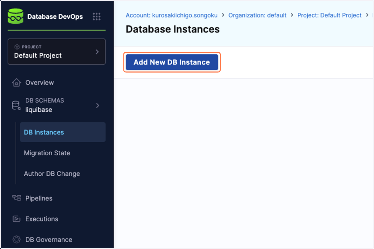 Click on Add New DB Instance