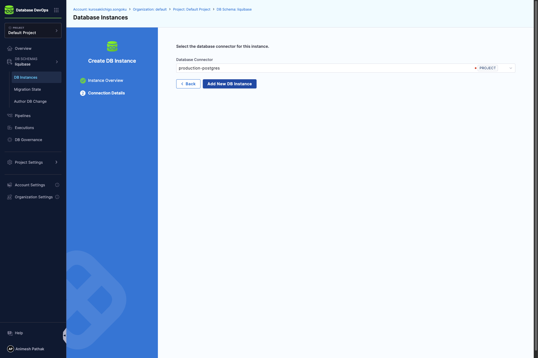 Click on Add New DB Instance