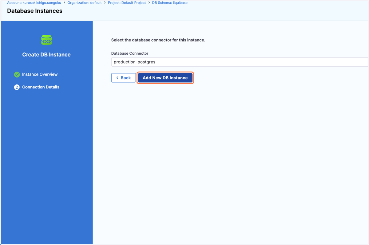 Click on Add New DB Instance