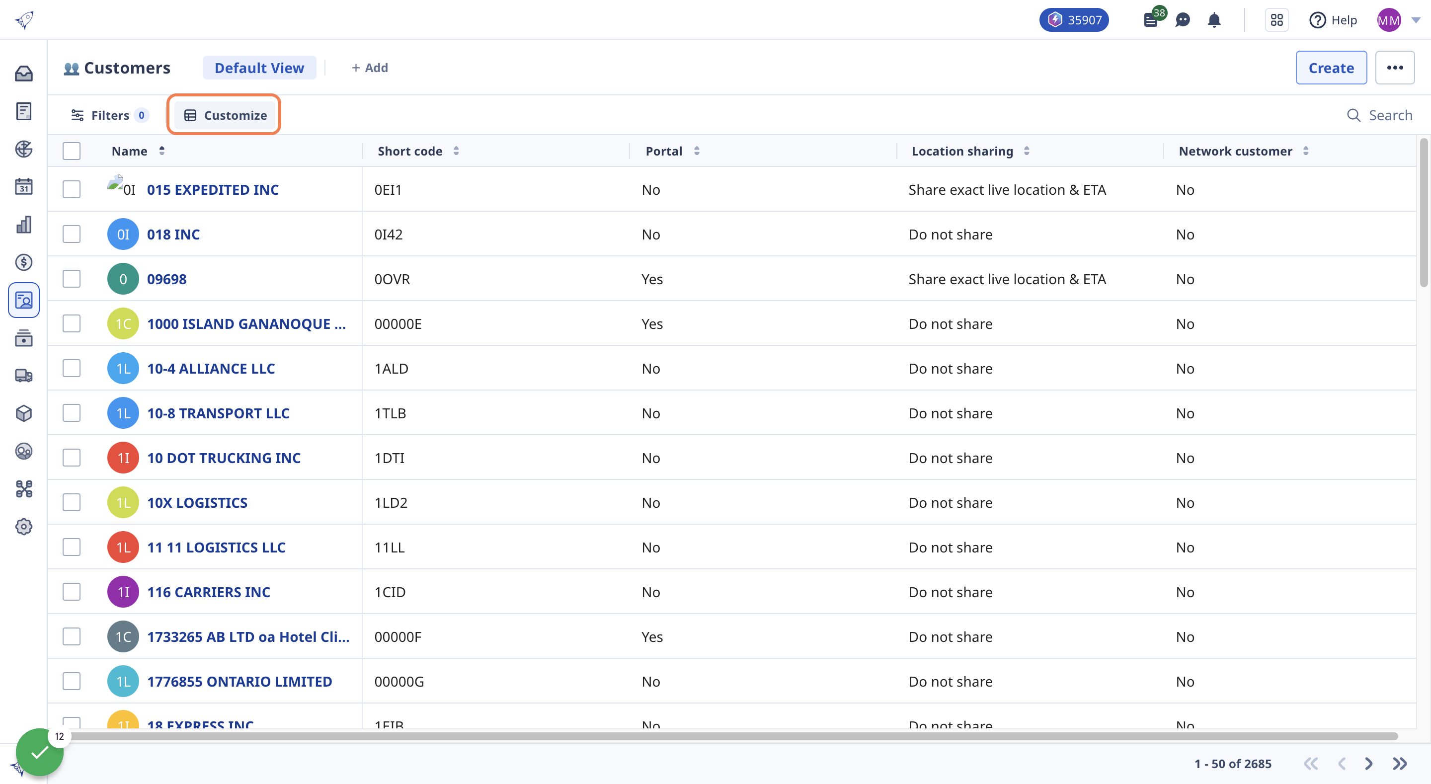 Customize your columns