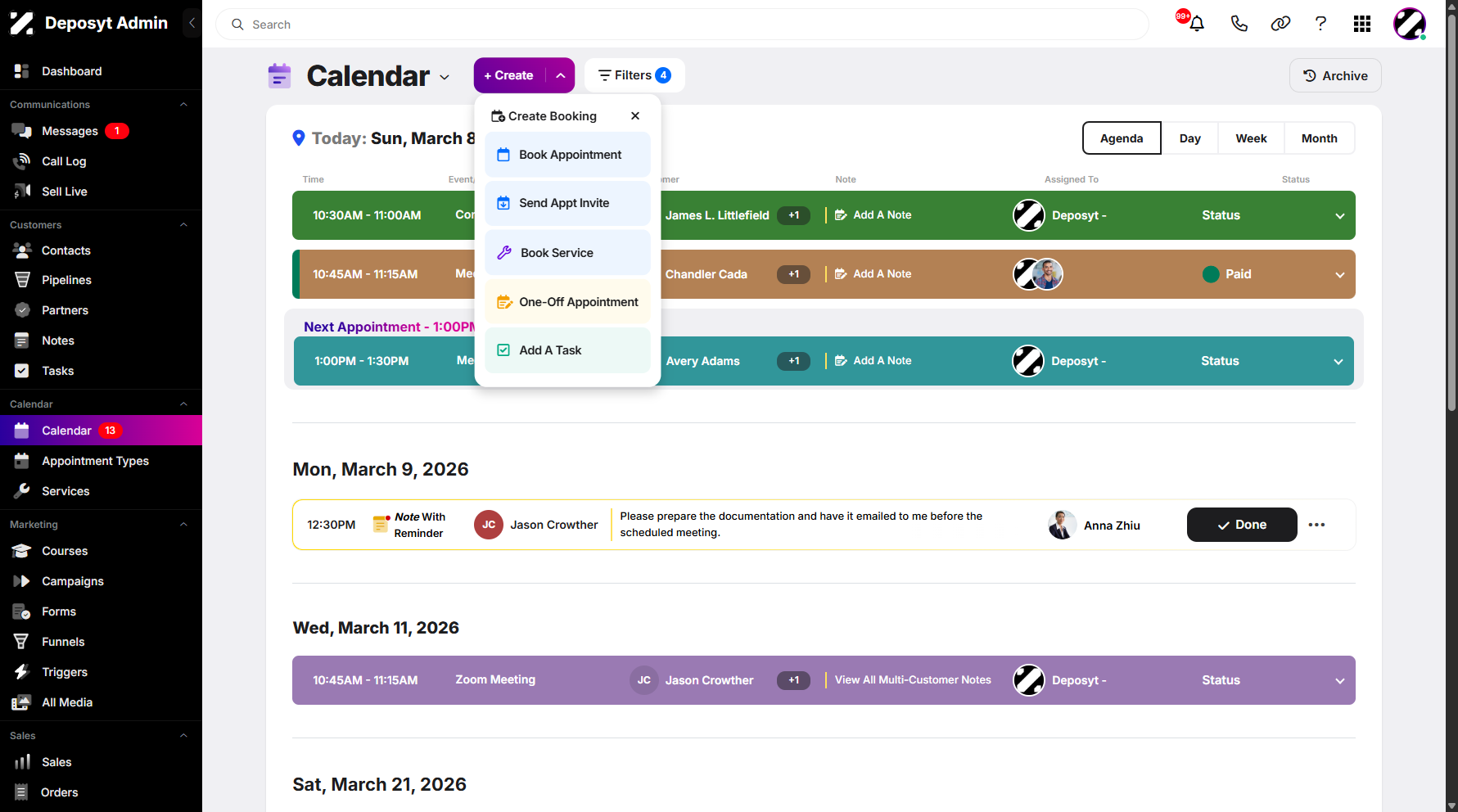 Step 4: A pop-up window will appear, allowing you to choose a booking type.