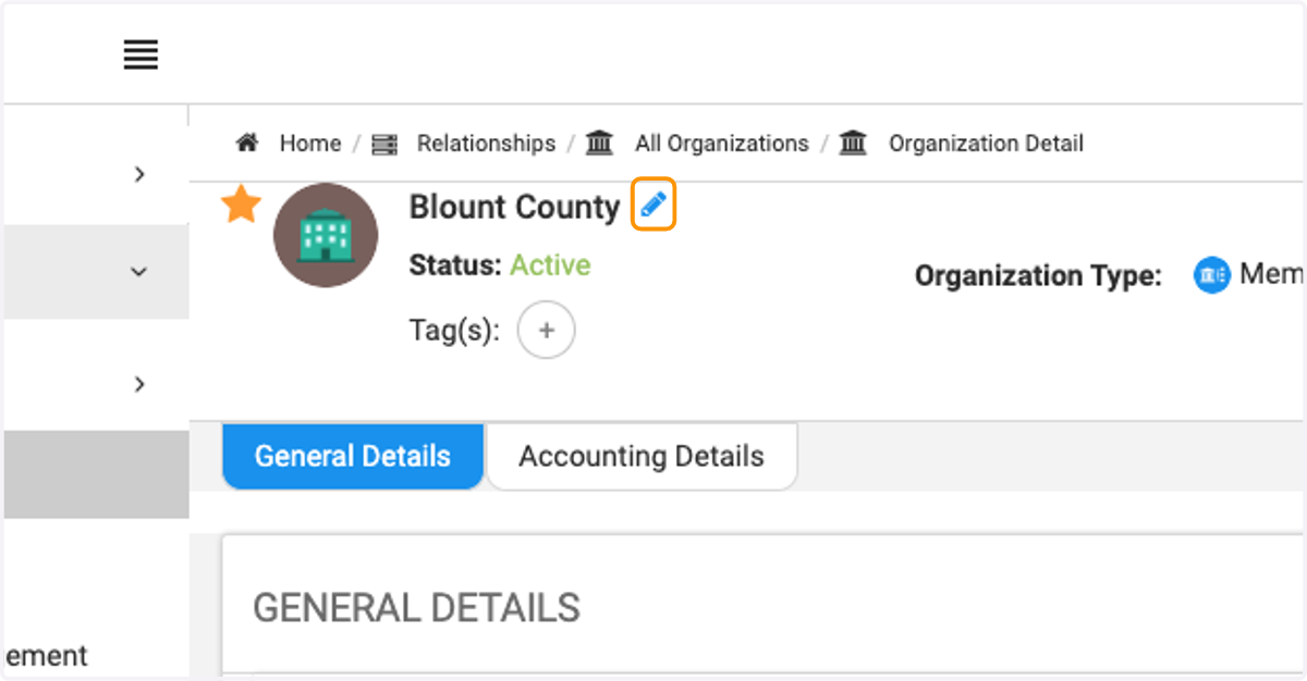 Click on the pencil icon to update the name