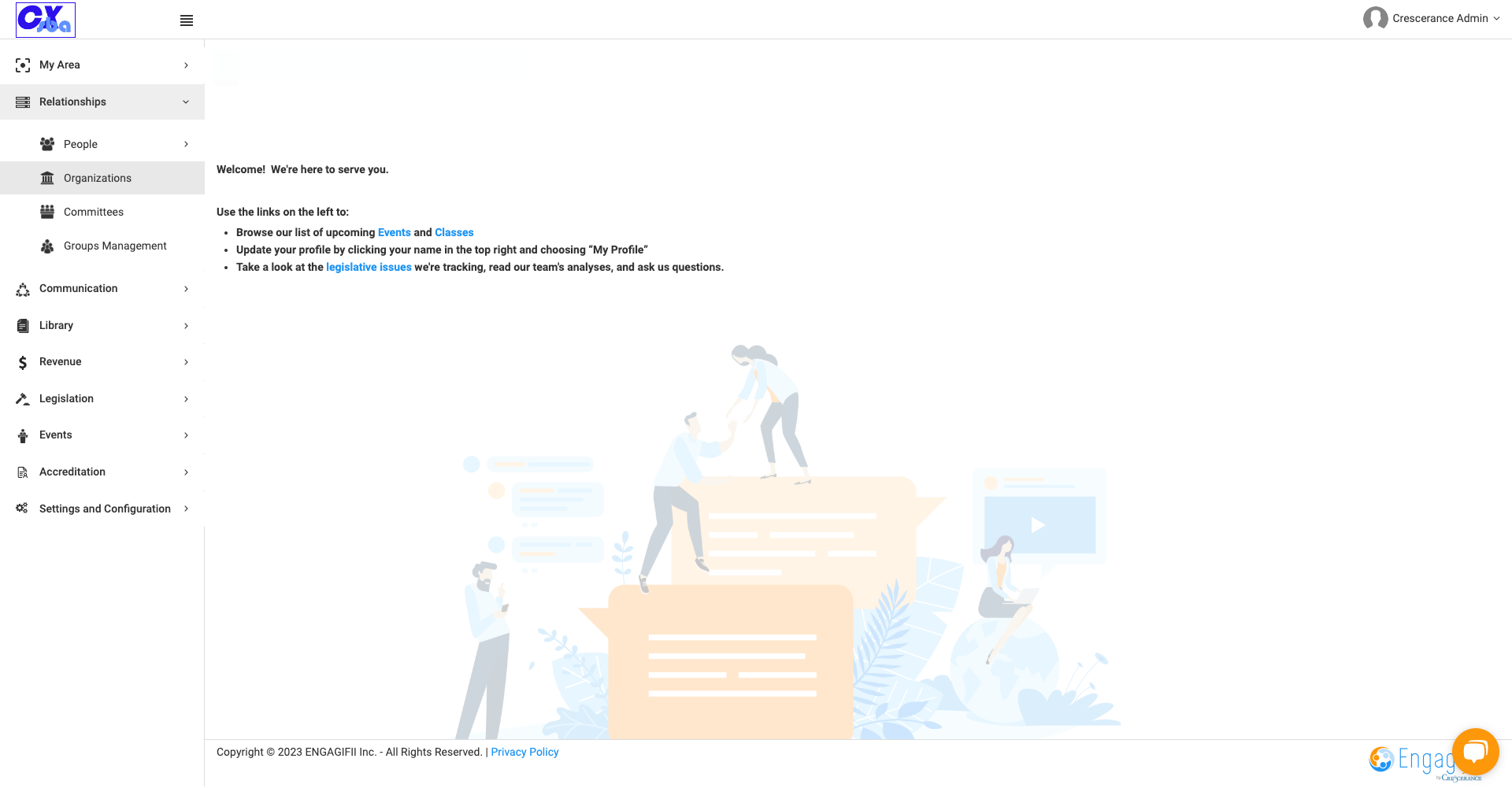 Click on Organizations
