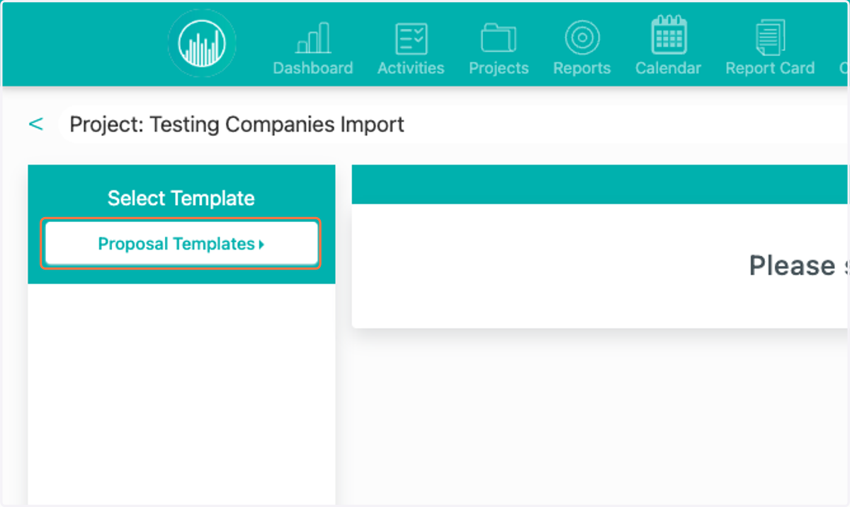 Select your Proposal Template