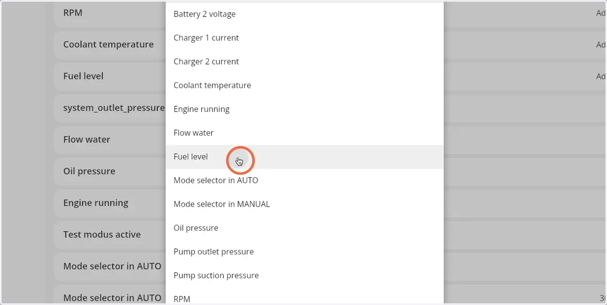 Select the desired input from the dropdown