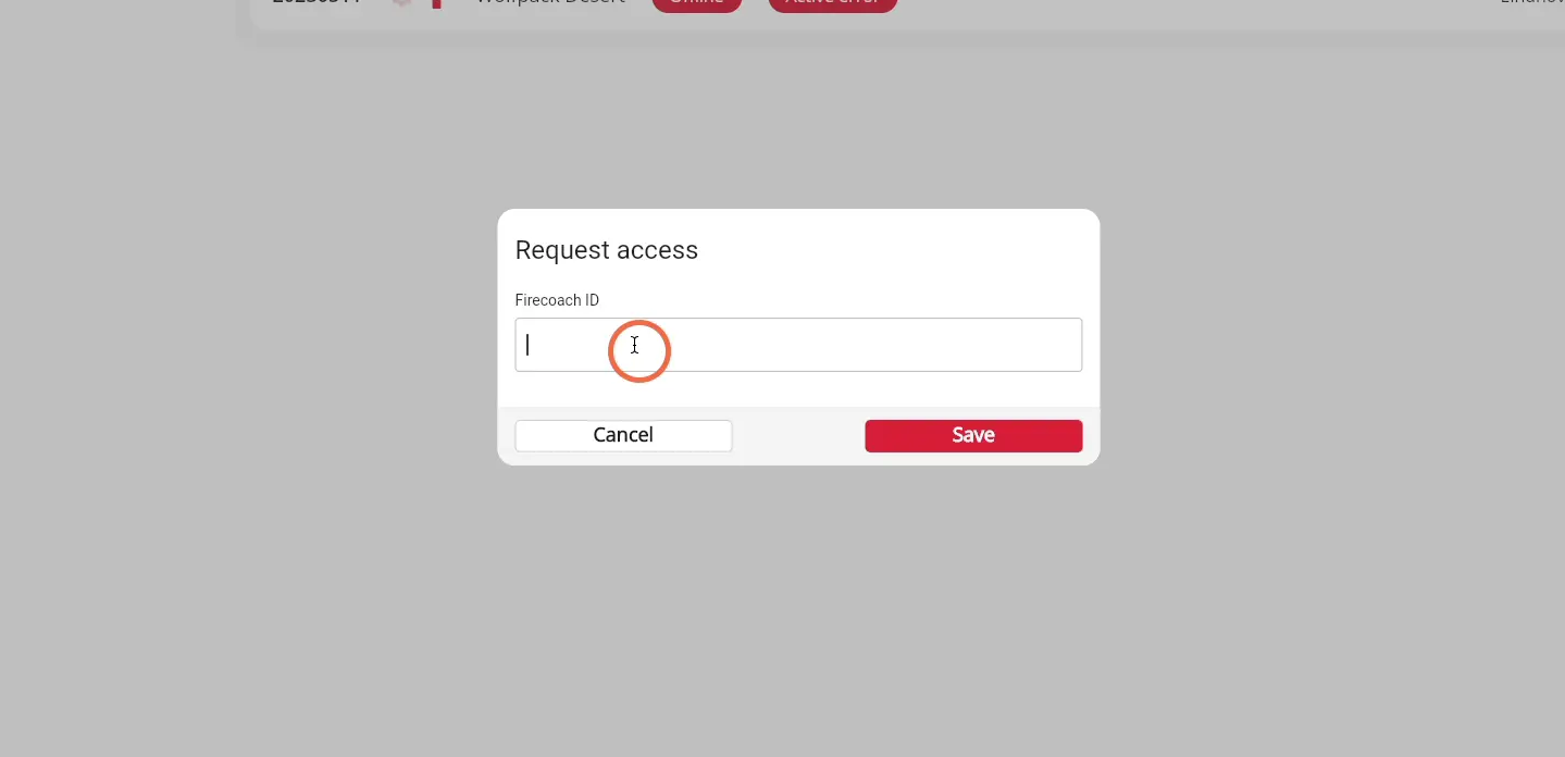 Enter the Firecoach ID