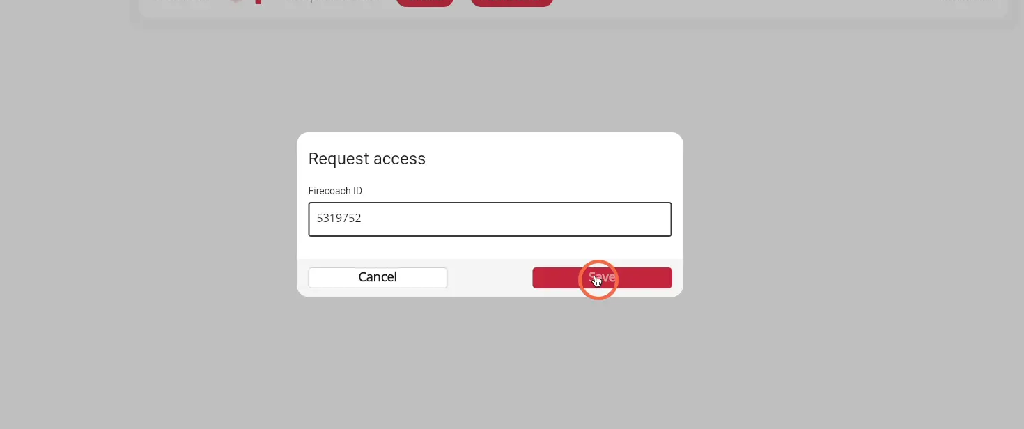 Click 'Save' to request access to the selected Firepack