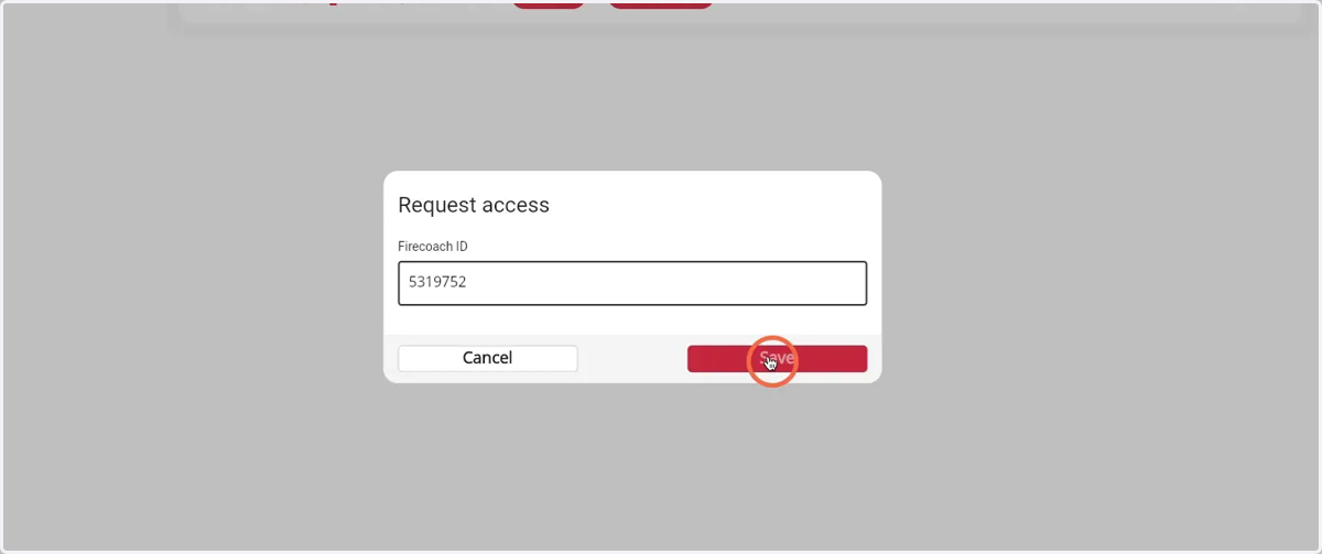 Click 'Save' to request access to the selected Firepack