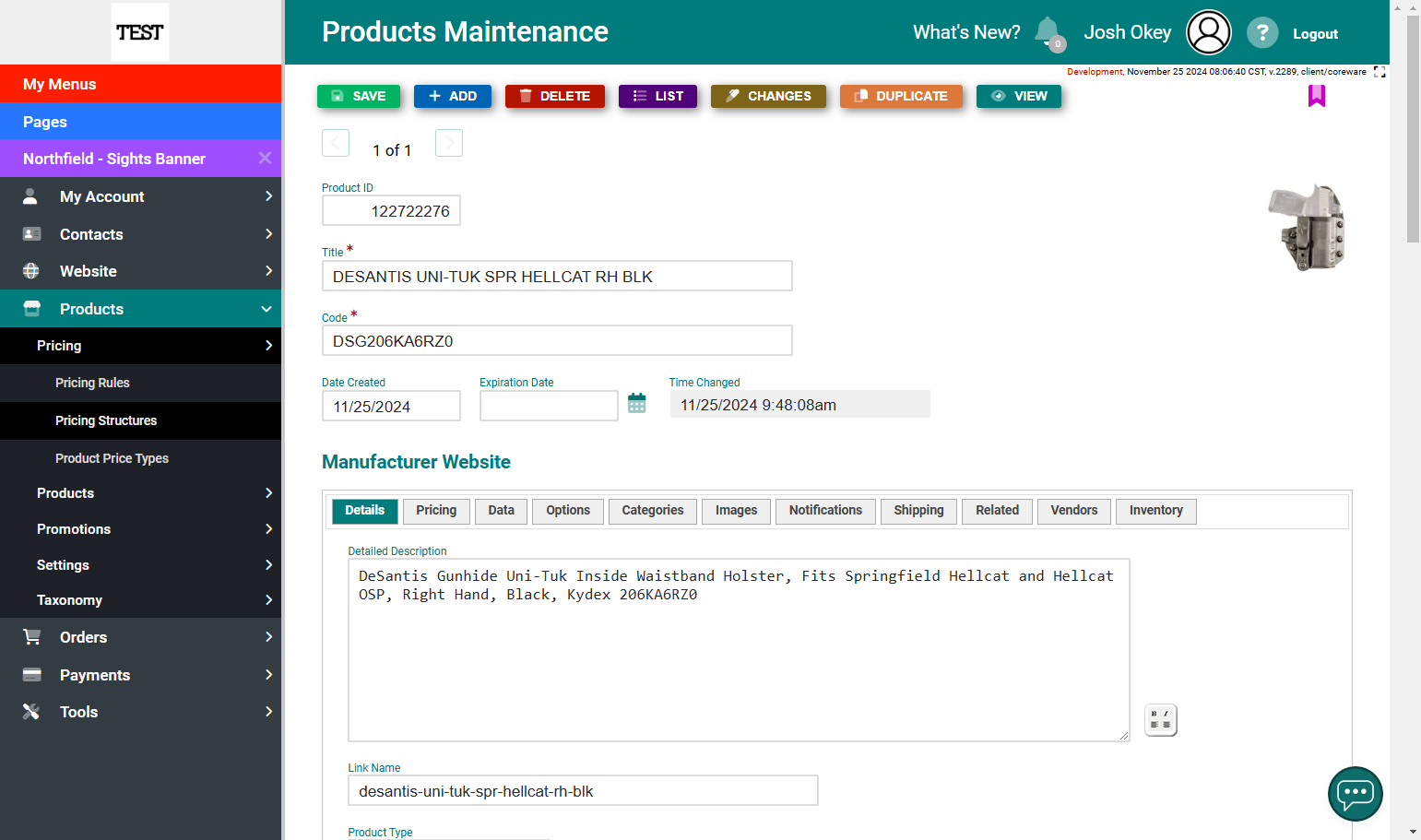 Click on Pricing Structures