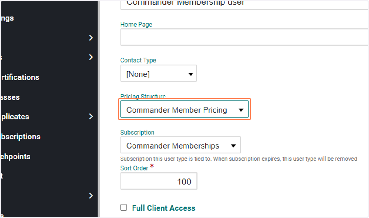 Pricing from Pricing Structure