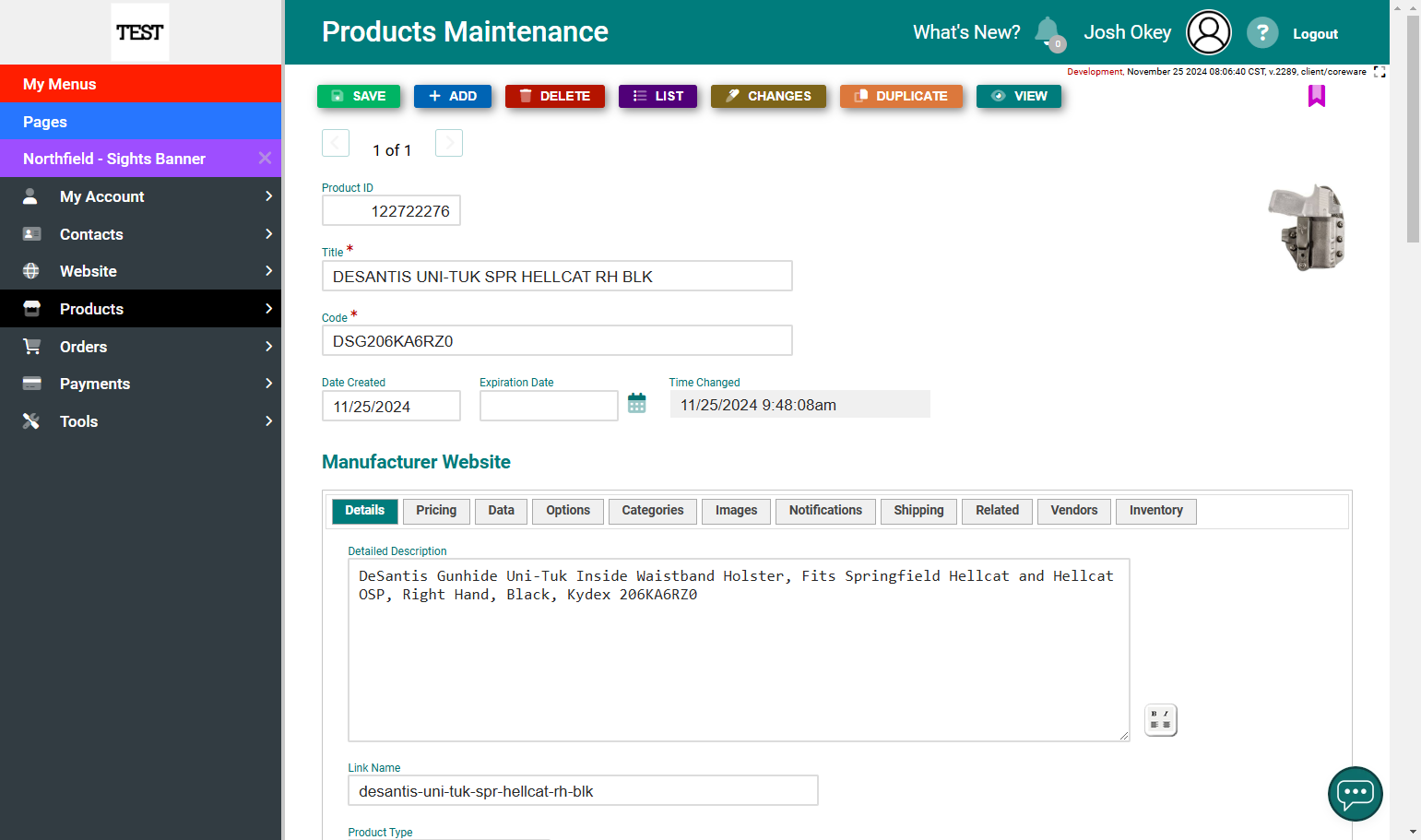 Click on Products