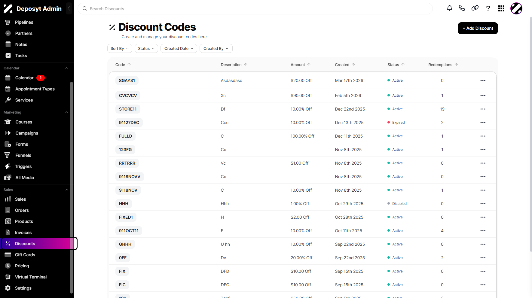 Step 1: On your Dashboard, scroll down to the Sales section and click on Discounts.