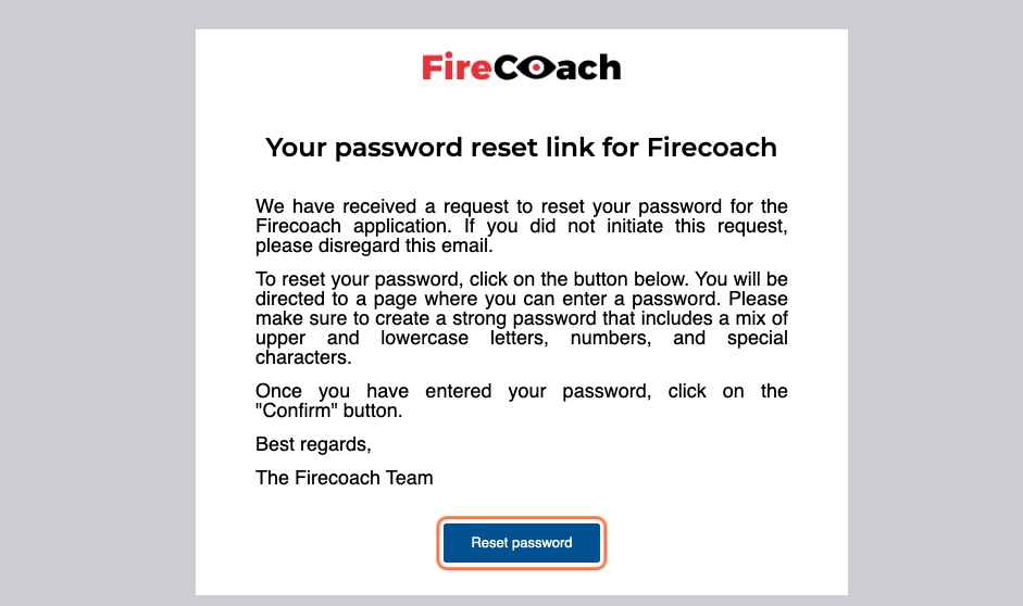 Click on Reset password