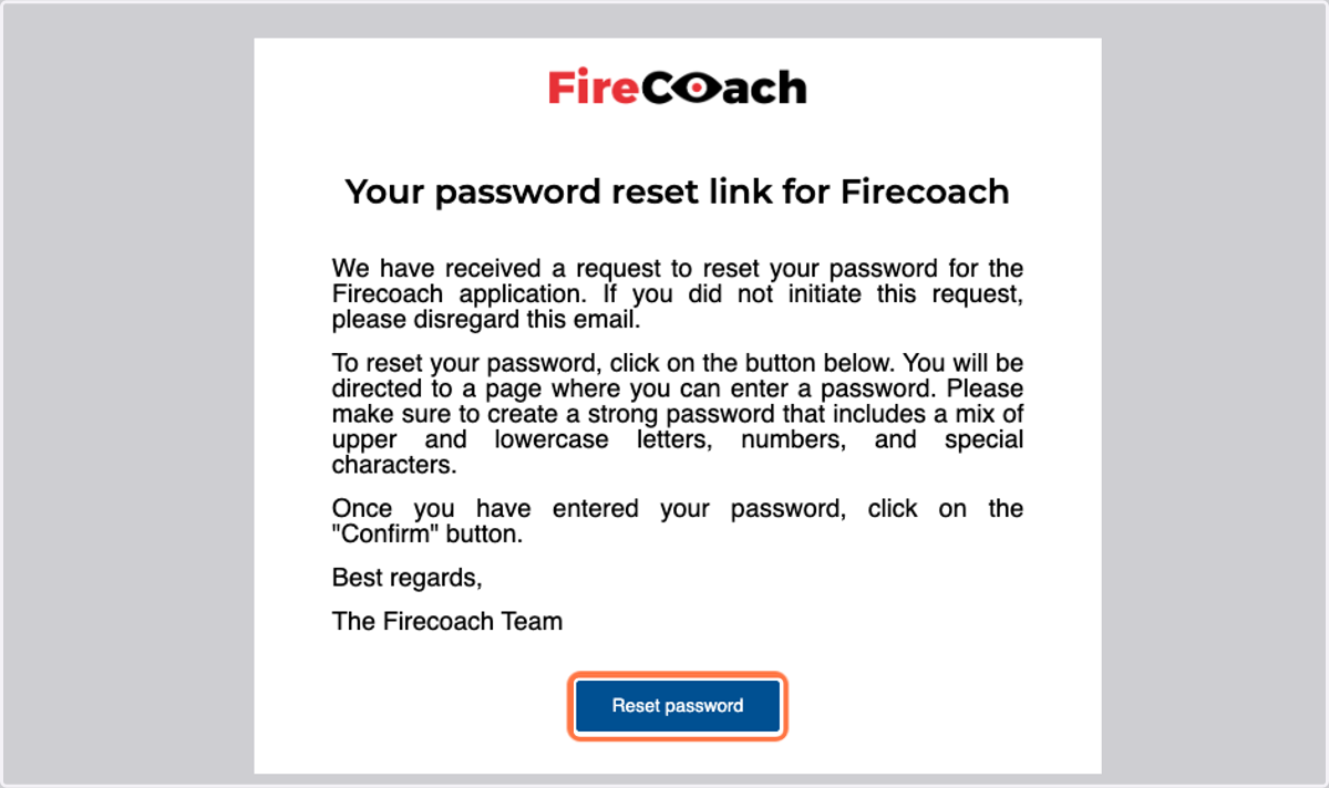 Click on Reset password