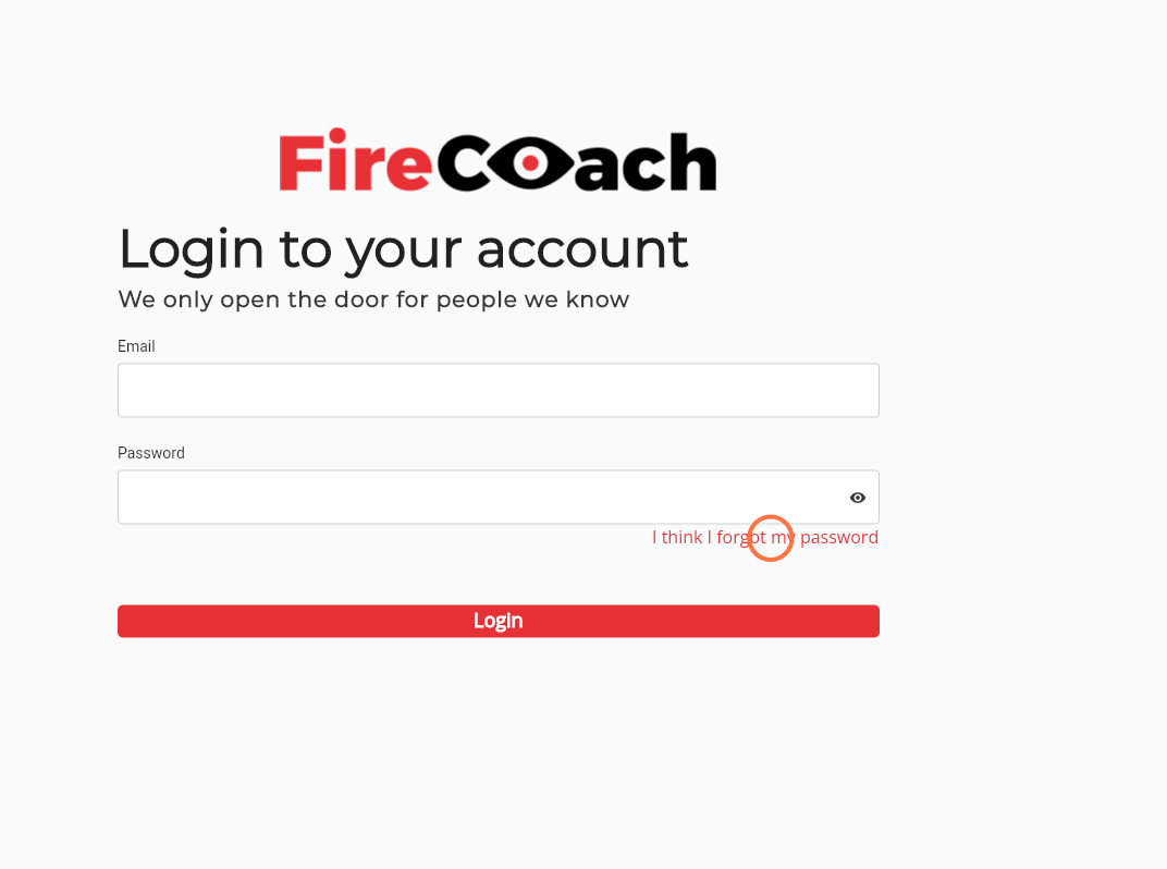 Click on 'I think I forgot my password'