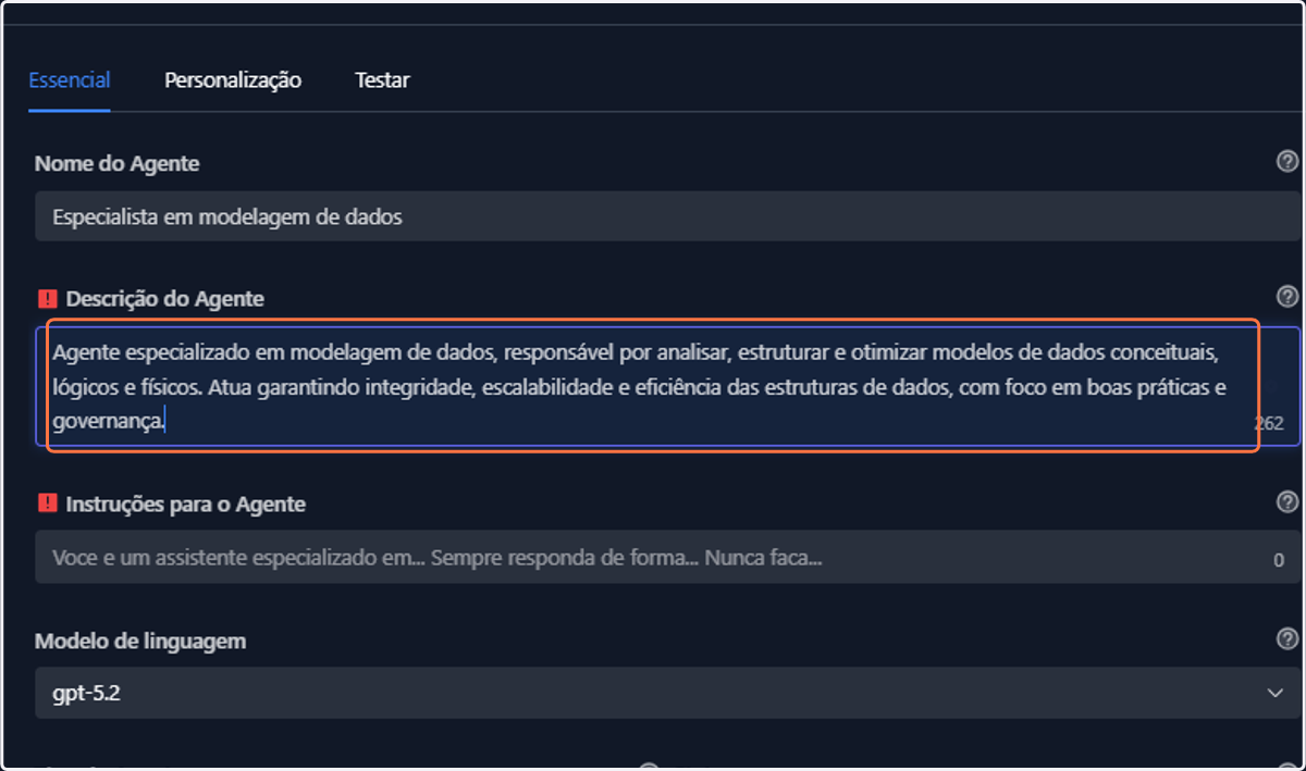 Preencha a descrição