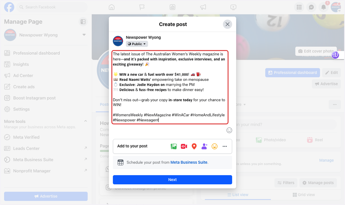 Enter the content for your post