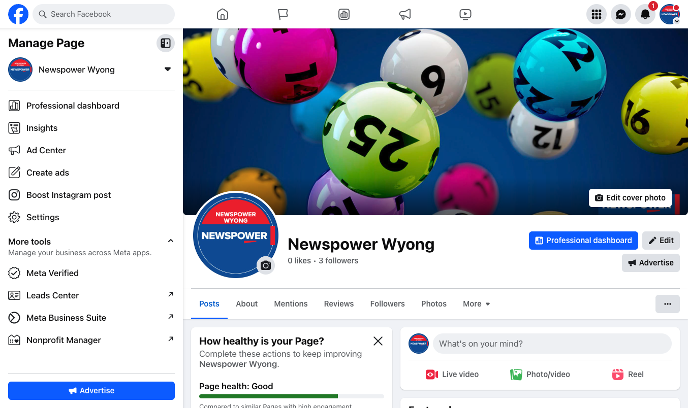 Go to your business page
