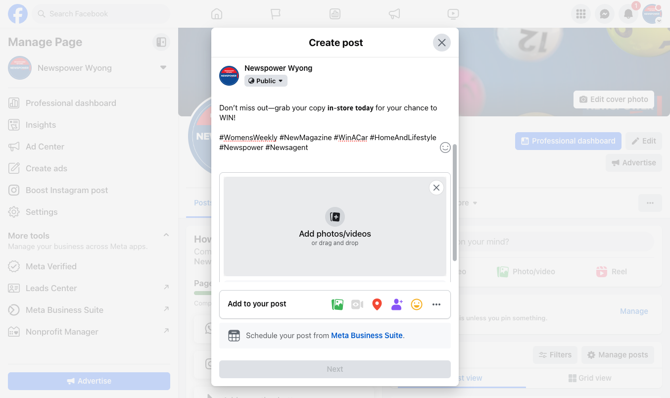 Add photos or videos…