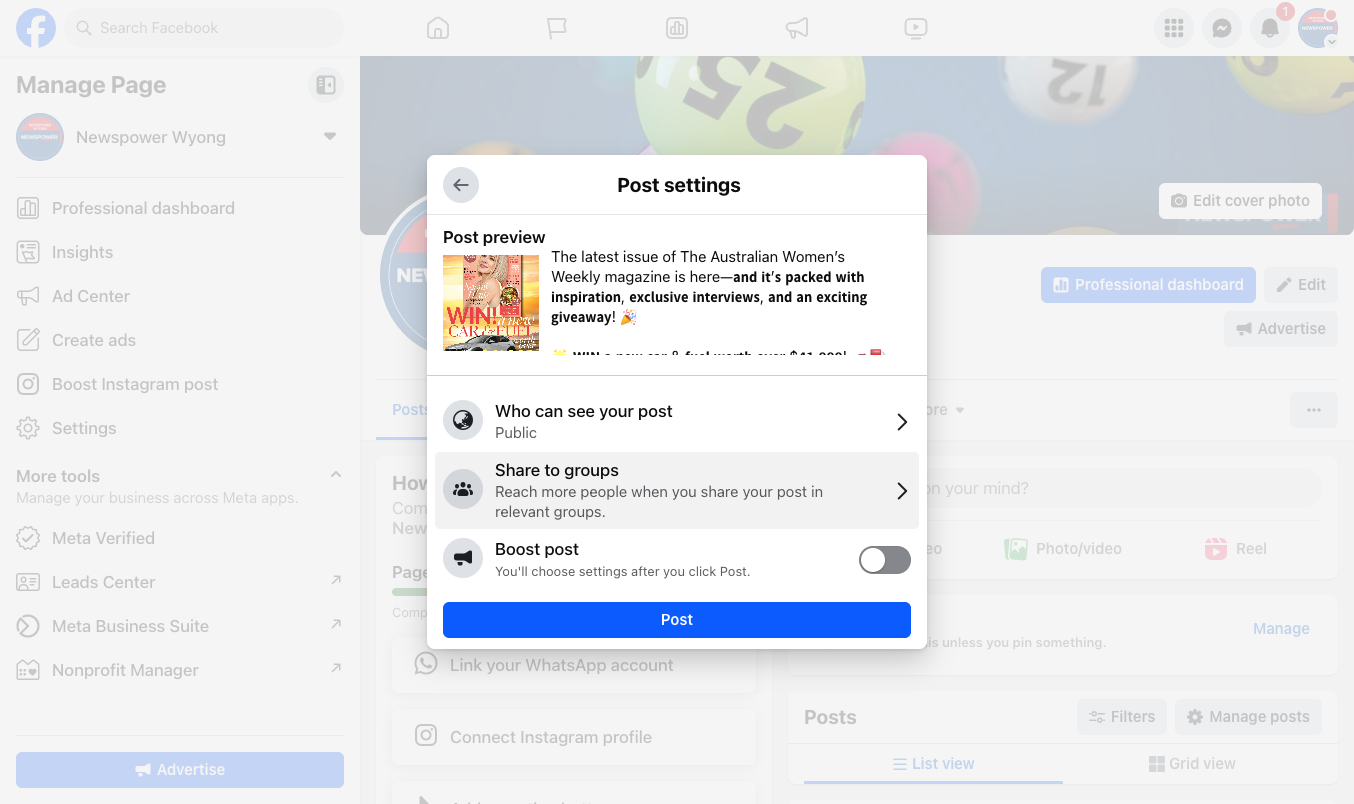 Optional - Click to Share to groups…