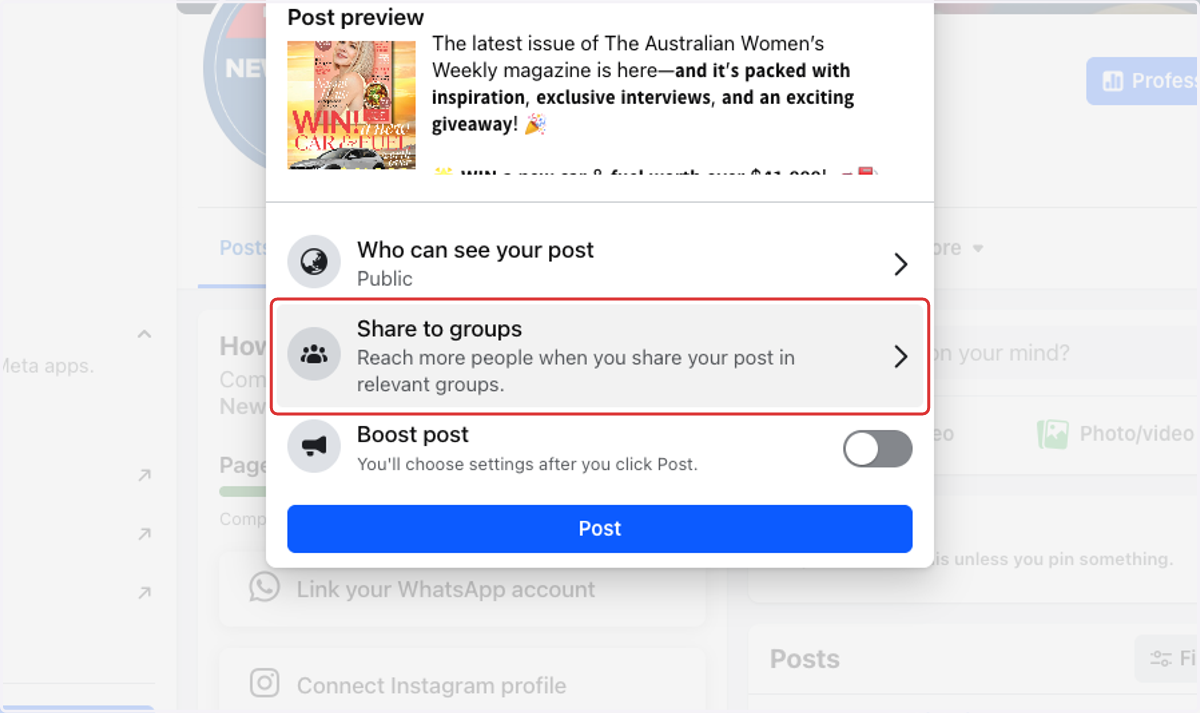 Optional - Click to Share to groups…