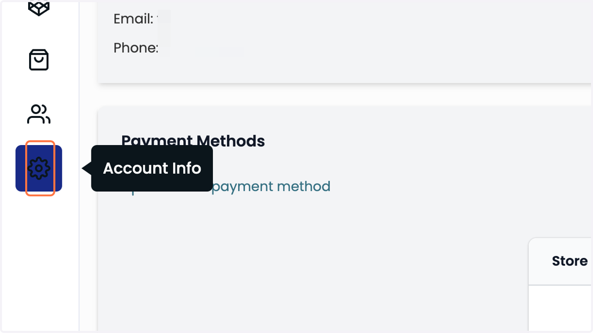 Account Infoをクリック