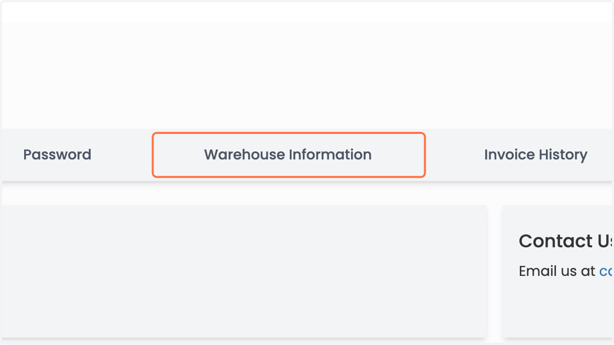 Warehouse Informationをクリック