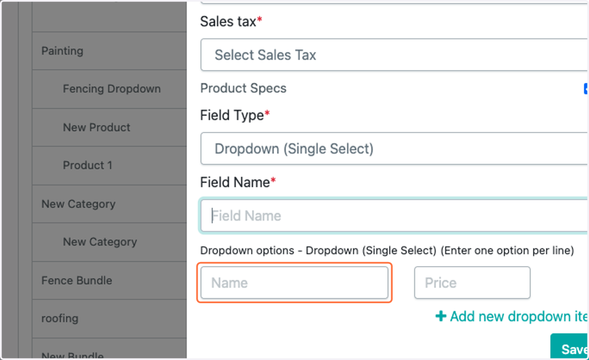 Add additional information if needed (dropdown selections, prices etc)
