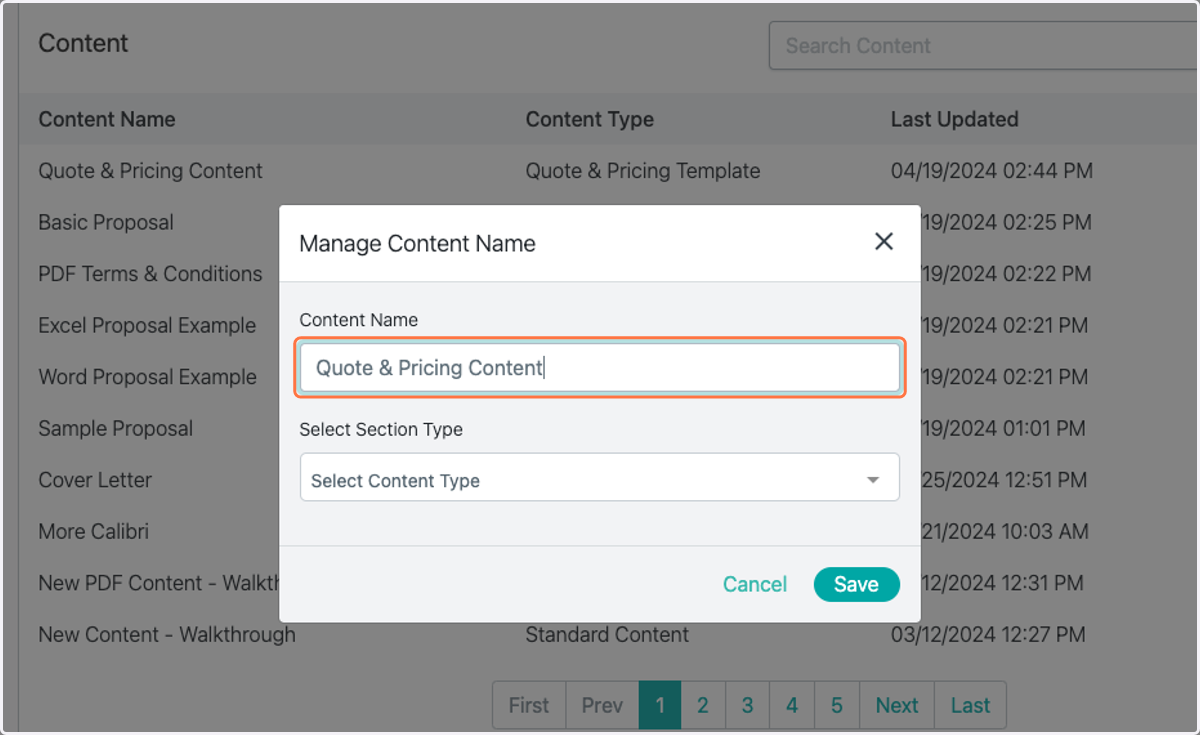 Enter Content Name