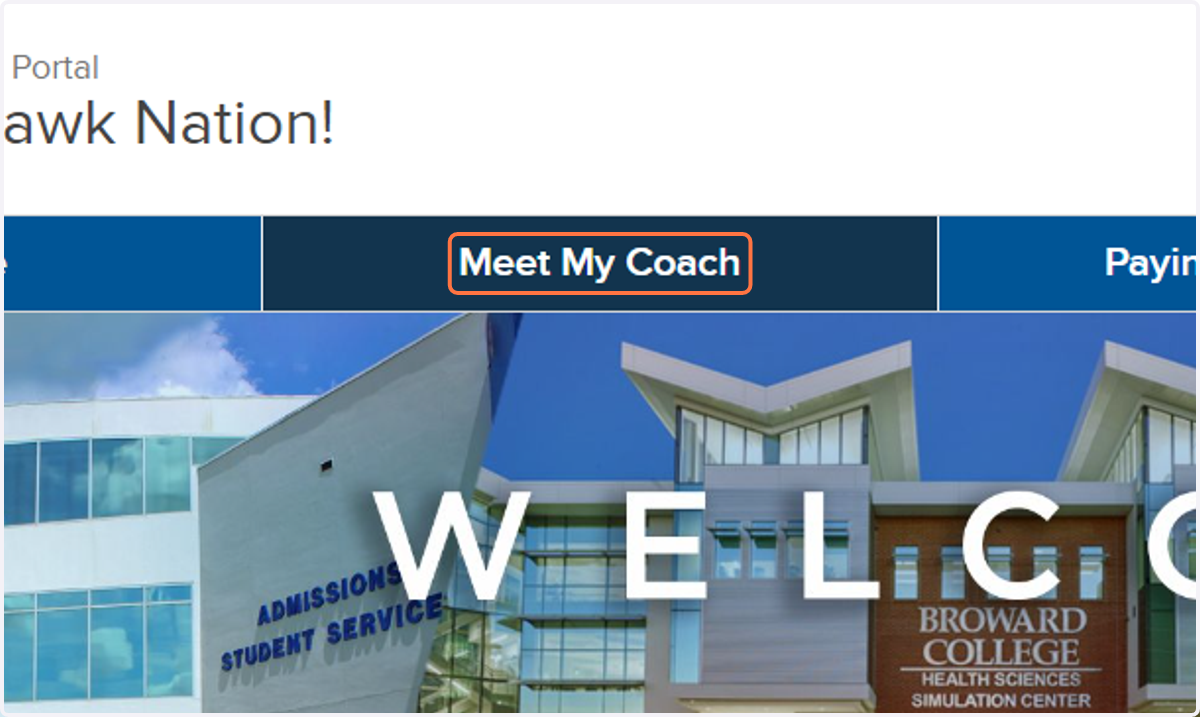 Click on "Meet My Coach"