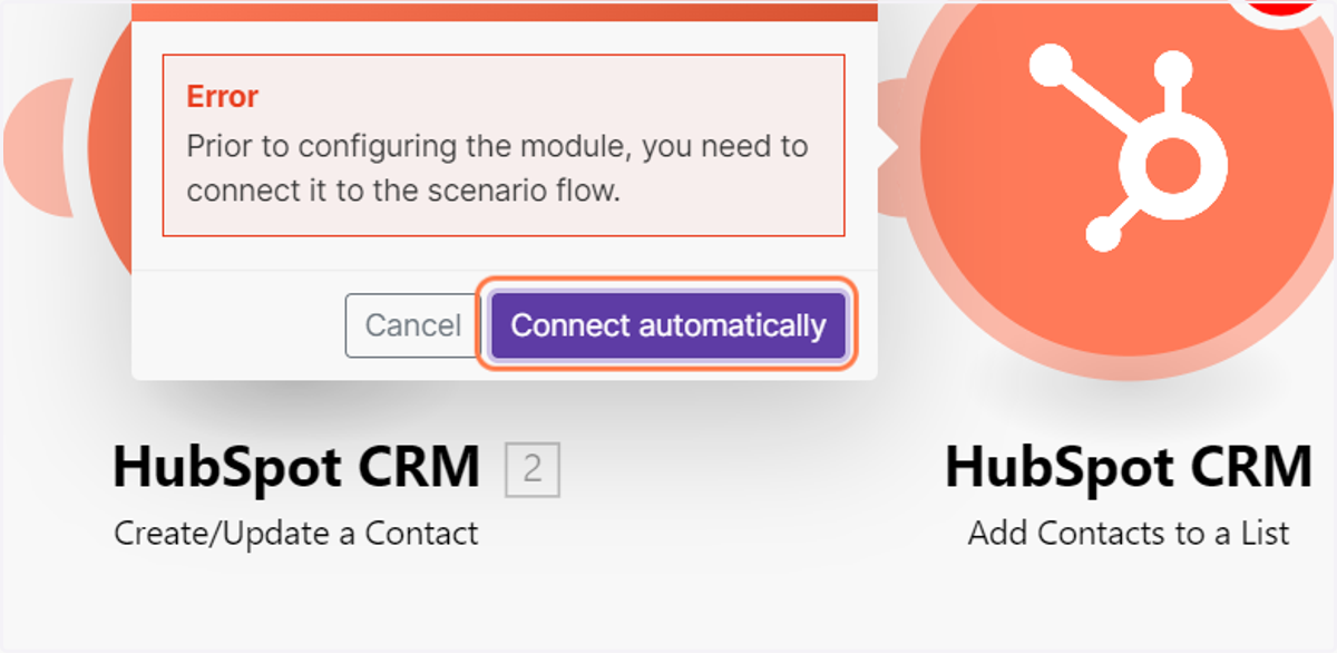 Click on Connect automatically