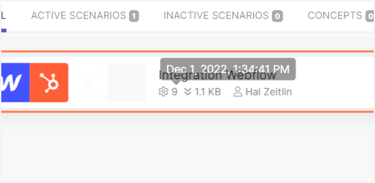 Click on Integration Webflow